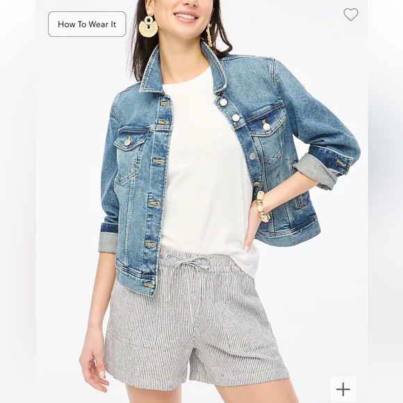 J.CREW Striped linen-blend drawstring short - Picture 2 of 5